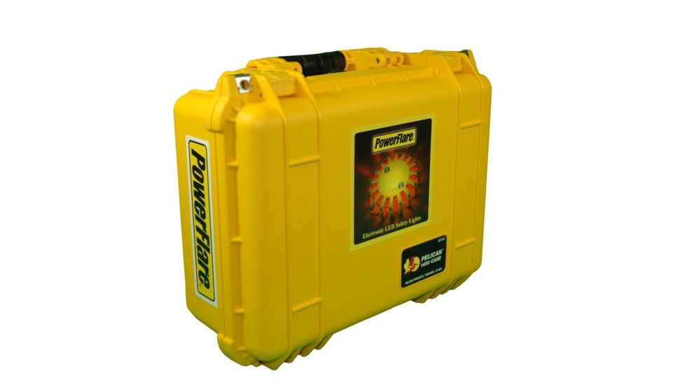 Powerflare PF-200 Incident Command Pack - 24 Lights,Amber LED,Black Case,24 Batteries,Yellow Shell PFPACK24BK-A-Y