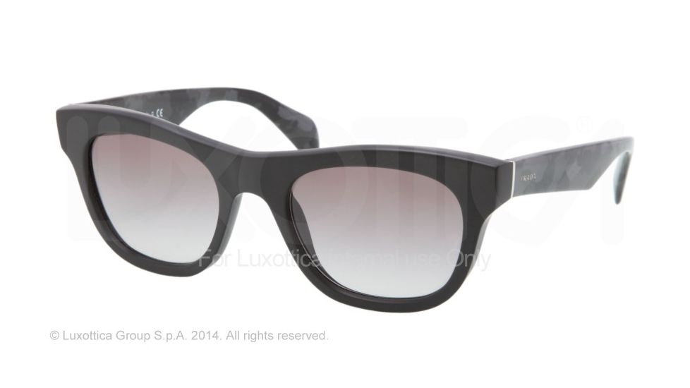 Prada JOURNAL PR04QS Sunglasses 1BO0A7-52 - Matte Black Frame, Gray Gradient Lenses