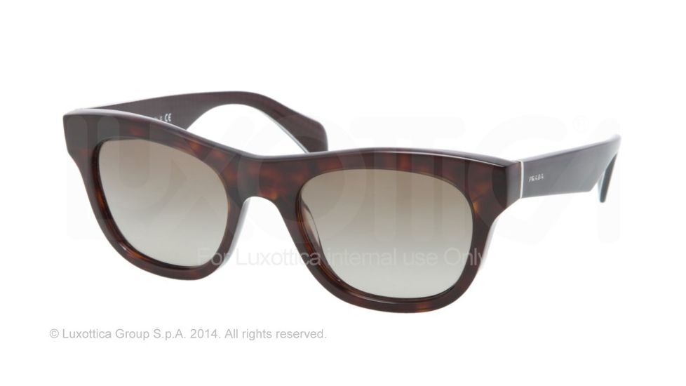 Prada JOURNAL PR04QS Sunglasses 2AU1X1-52 - Havana Frame, Brown Gradient Lenses