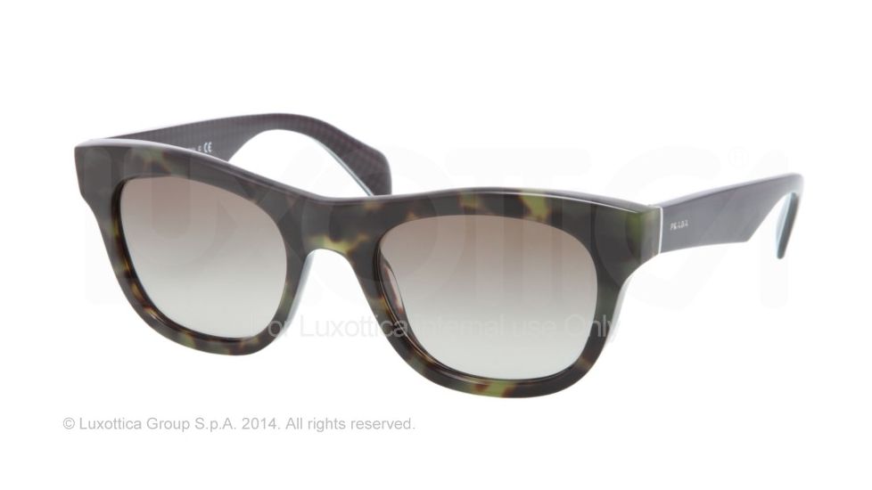 Prada JOURNAL PR04QS Sunglasses LAB4M1-52 - Green Havana Frame, Green Gradient Lenses
