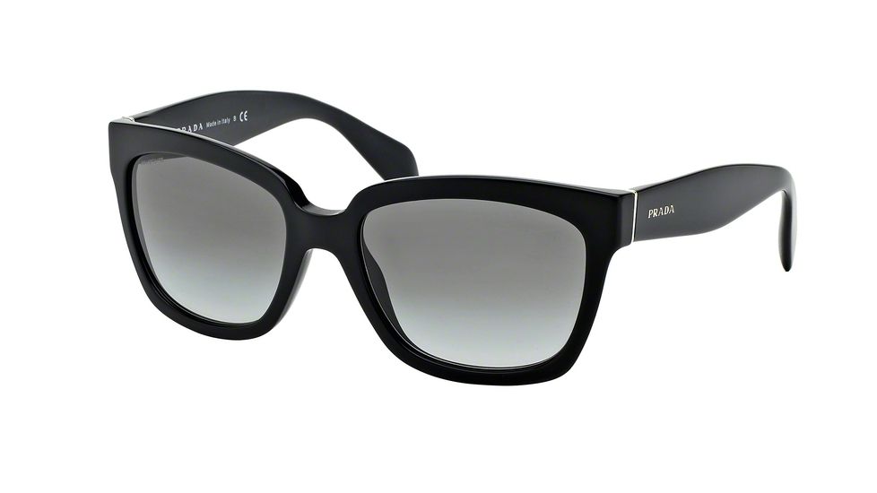 Prada PR07PSA Sunglasses 1AB0A7-56 - Black Frame, Light Grey Gradient Dark Grey Lenses