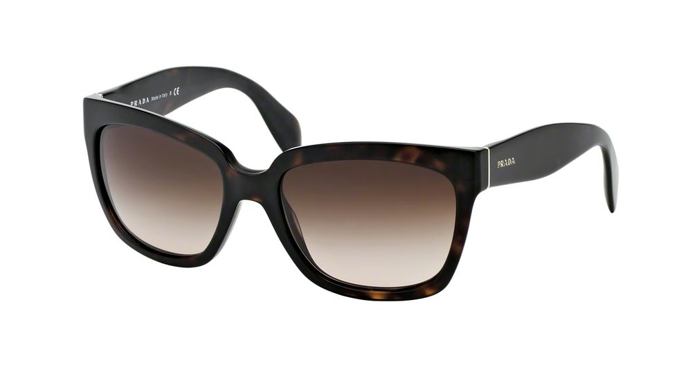 Prada PR07PSA Sunglasses 2AU6S1-56 - Havana Frame, Brown Gradient Lenses