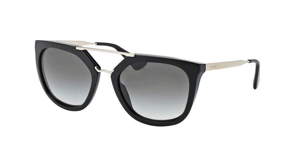 Prada PR13QSA Sunglasses 1AB0A7-54 - Black Frame, Grey Gradient Lenses