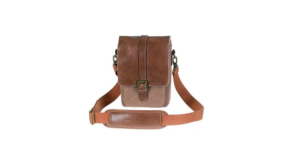 Praktica Heritage Leather Binocular Shoulder Bag, Brown/Tan PRA189