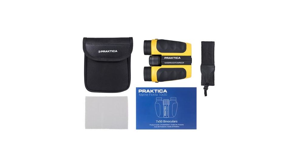 Praktica Marine Flotilla Binoculars, 10x30mm, Roof Prism, Yellow, MHFL1030Y