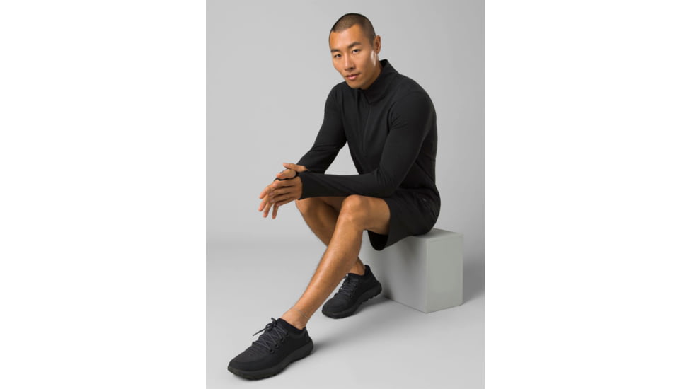 prAna Altitude Tracker 1/4 Zip II - Mens, Black, Large, 1972591-001-ST-L