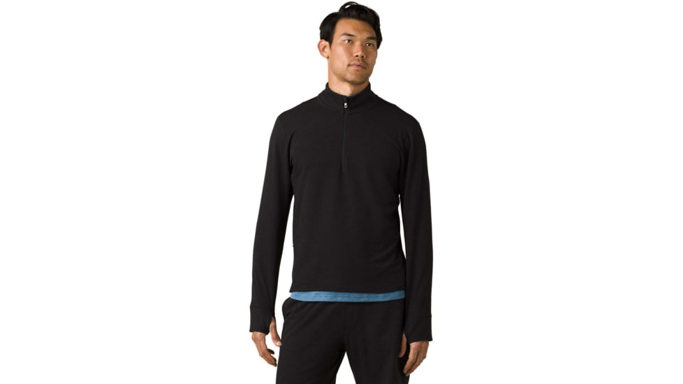 prAna Altitude Tracker 1/4 Zip - Mens, Black, S, 1963891-001-ST-S