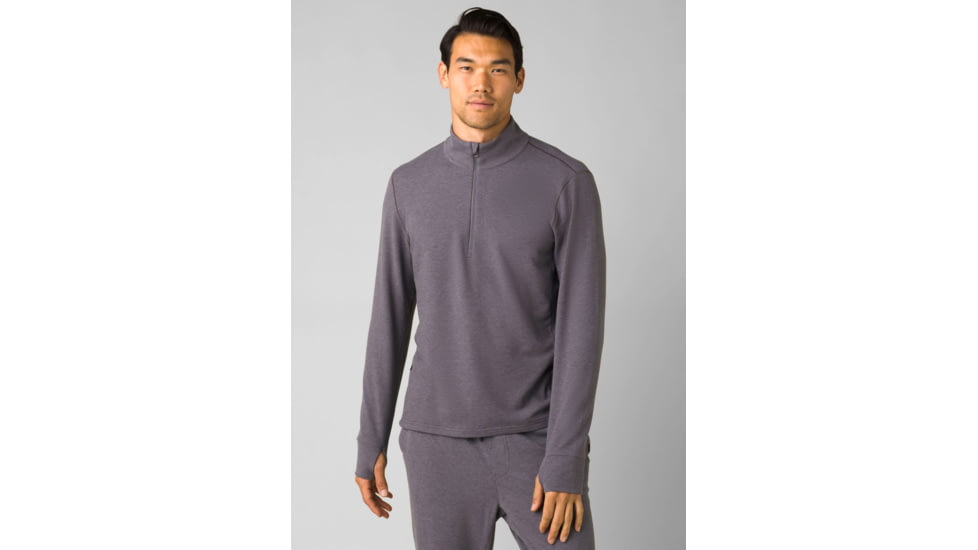 prAna Altitude Tracker 1/4 Zip - Mens, Heather Grey, Small, 1963891-020-ST-S
