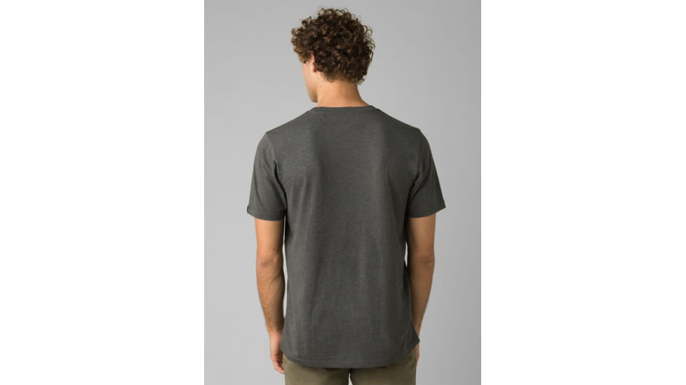 prAna Bear Squeeze Journeyman 2 T-Shirt, Charcoal Heather, Large, 1966821-001-ST-L