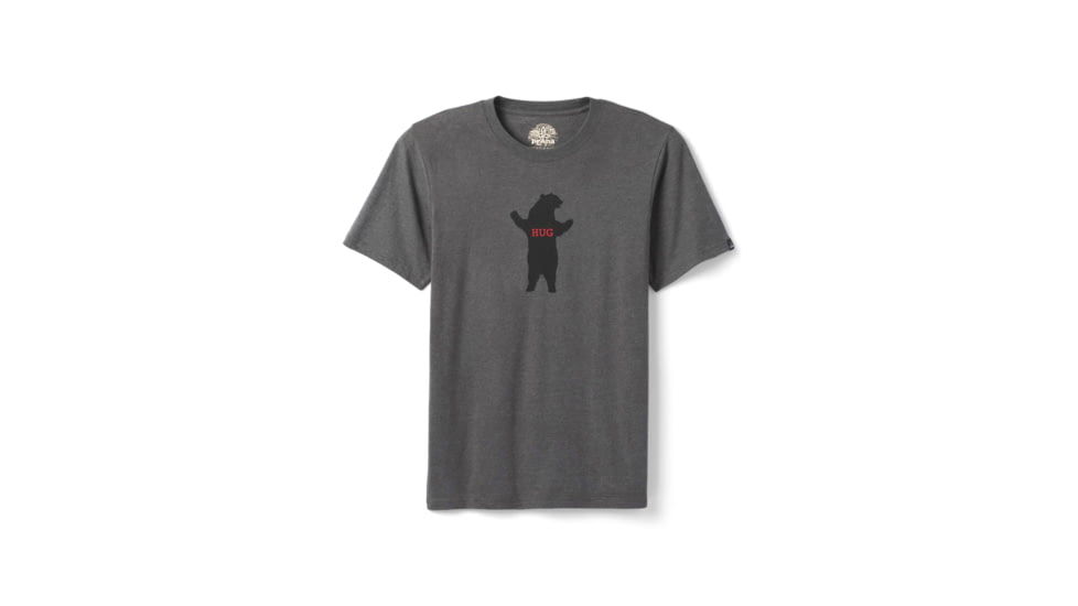 prAna Bear Squeeze Journeyman 2 T-Shirt, Charcoal Heather, Large, 1966821-001-ST-L