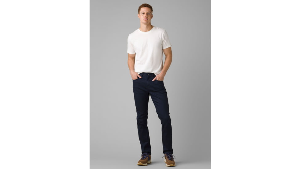 prAna Bridger Slim Tapered Jean Jeans, 32 Inseam, Indie Blue, 34, 1964791-400-32-34