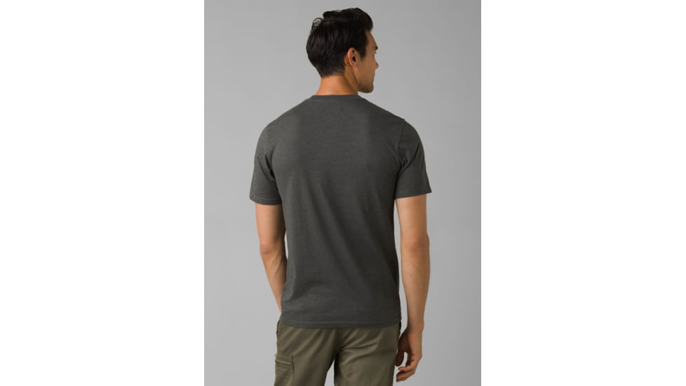 prAna Buck Wild Journeyman 2 T-Shirt, Charcoal Heather, Small, 1966771-001-ST-S