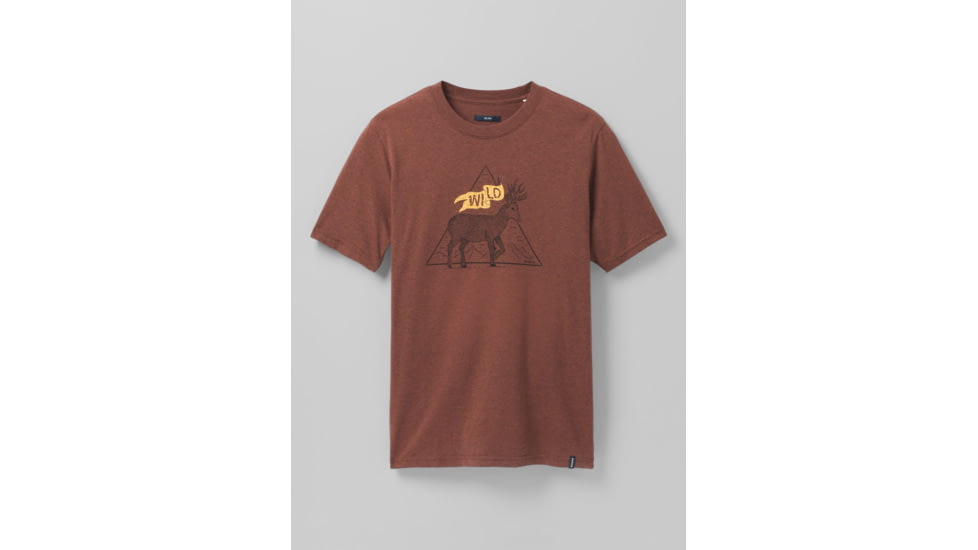 prAna Buck Wild Journeyman 2 T-Shirt, Clove Heather, Large, 1966771-600-ST-L