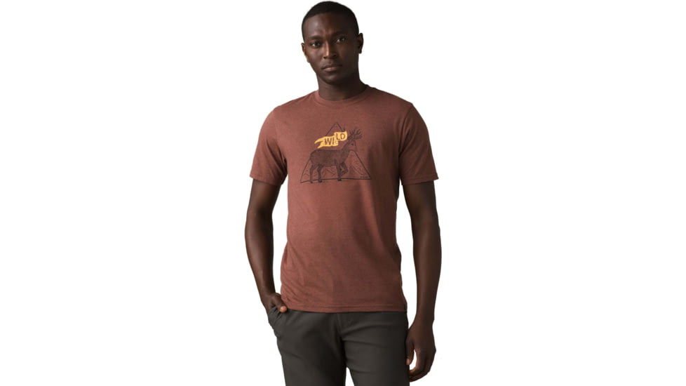 prAna Buck Wild Journeyman 2 T-Shirt, Clove Heather, Large, 1966771-600-ST-L