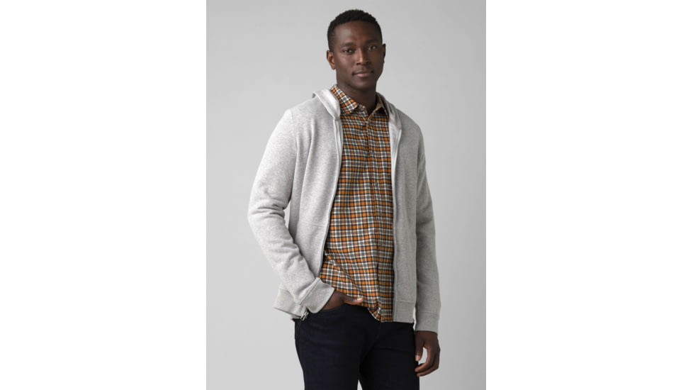 prAna Cardiff Fleece Full Zip - Men's, Large, Heather Grey, 1968001-020-ST-L