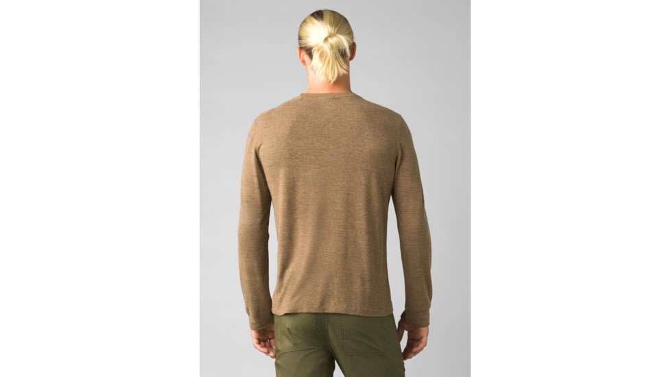 prAna Cardiff Long Sleeve Pocket T-Shirt - Men's, Large, Bed Rock Heather, 1967971-250-SL-L