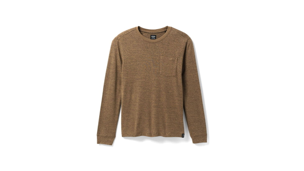 prAna Cardiff Long Sleeve Pocket T-Shirt - Men's, Large, Bed Rock Heather, 1967971-250-SL-L