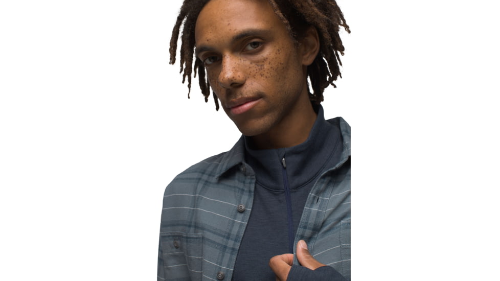 prAna Dolberg Flannel Shirt - Mens, Weathered Blue, Extra Large, 1964361-403-XL