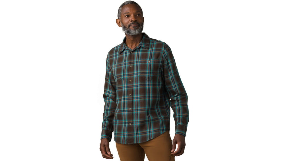 prAna Dolberg Flannel Shirt, Pumpernickel, Small, 1964361-200-ST-S