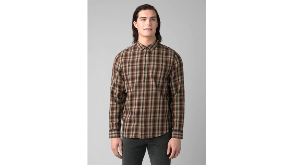 prAna Dolberg Flannel Shirt, Sandbar, Extra Large, 1964361-251-SL-XL