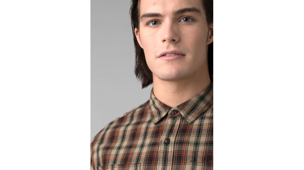 prAna Dolberg Flannel Shirt, Sandbar, Extra Large, 1964361-251-SL-XL