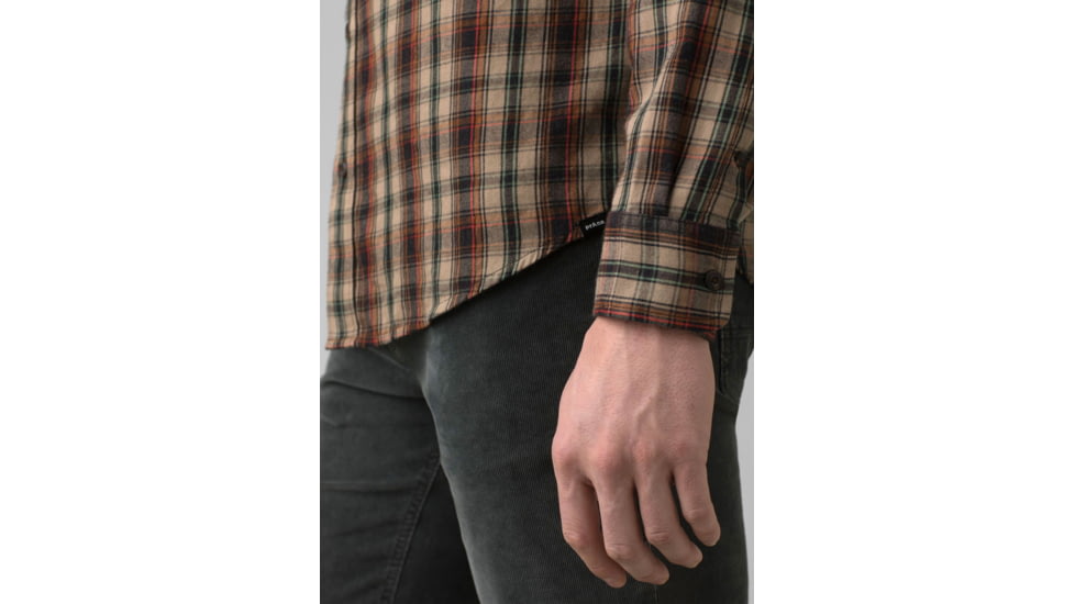 prAna Dolberg Flannel Shirt, Sandbar, Extra Large, 1964361-251-SL-XL