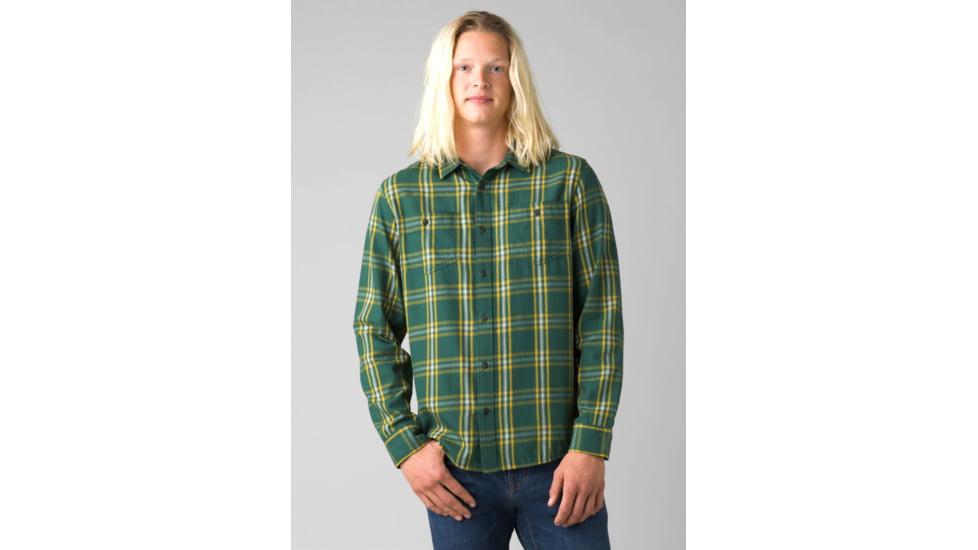 prAna Dolberg Flannel Shirt, Soft Pine, Extra Large, 1964361-301-SL-XL