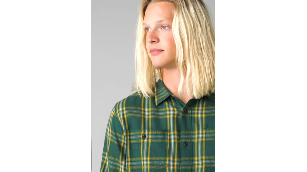 prAna Dolberg Flannel Shirt, Soft Pine, Extra Large, 1964361-301-SL-XL