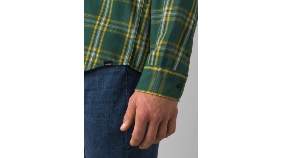 prAna Dolberg Flannel Shirt, Soft Pine, Extra Large, 1964361-301-SL-XL