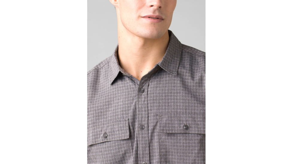 prAna Garvan Short Sleeve Shirt - Men's, Medium, Charcoal, 1965641-020-ST-M