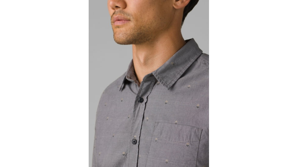 prAna Lewisville Shirt, Dark Iron Scratch, Medium, 1964251-020-ST-M