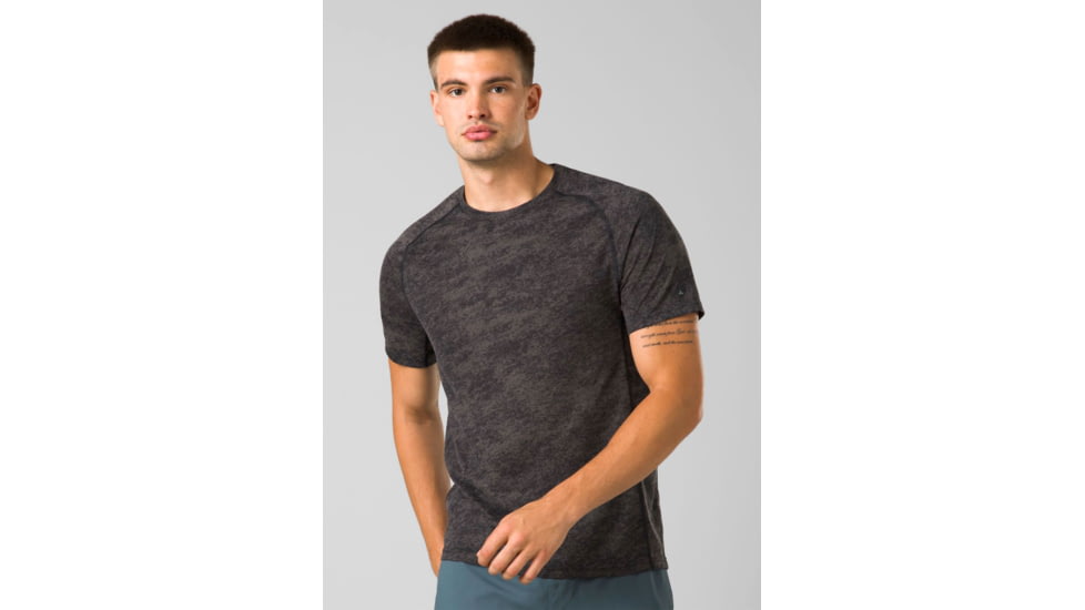 prAna Mission Trails Short Sleeve Tee - Mens, Black Sandblast, Extra Large, 1972681-001-ST-XL