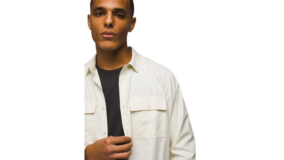 prAna Lost Sol Long Sleeve Shirts - Mens, Chalk, S, 1972361-101-SL-S