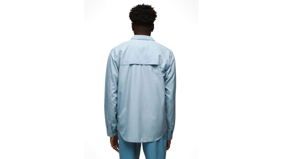 prAna Lost Sol Long Sleeve Shirts - Mens, Chambray Heather, S, 1972361-401-SL-S