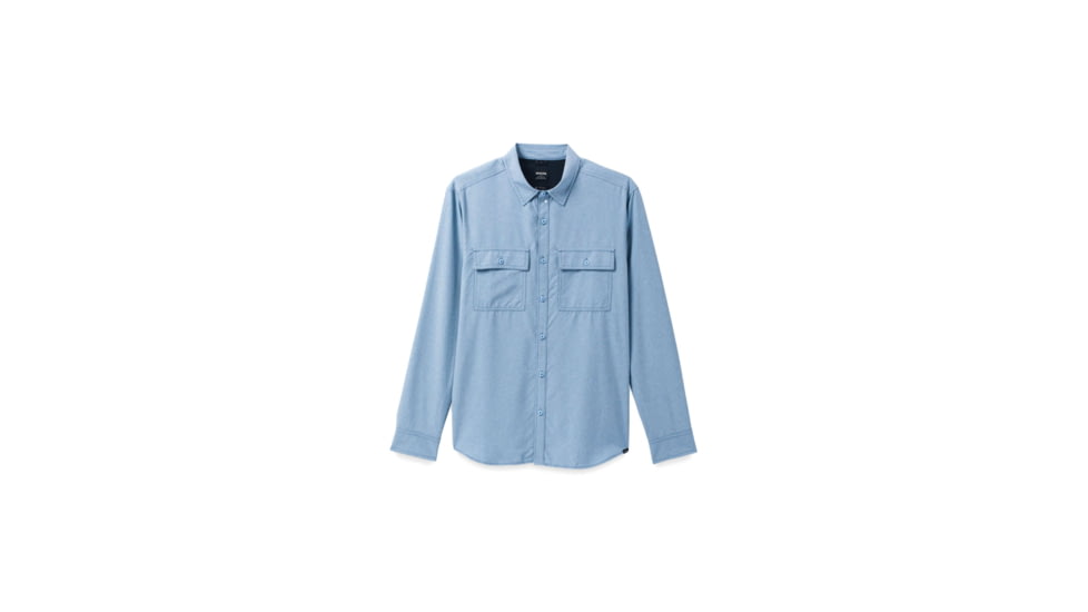 prAna Lost Sol Long Sleeve Shirts - Mens, Chambray Heather, S, 1972361-401-SL-S