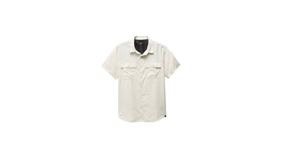 prAna Lost Sol Short Sleeve Shirt Slim Fit - Mens, Chalk, XL, 1972351-101-SL-XL
