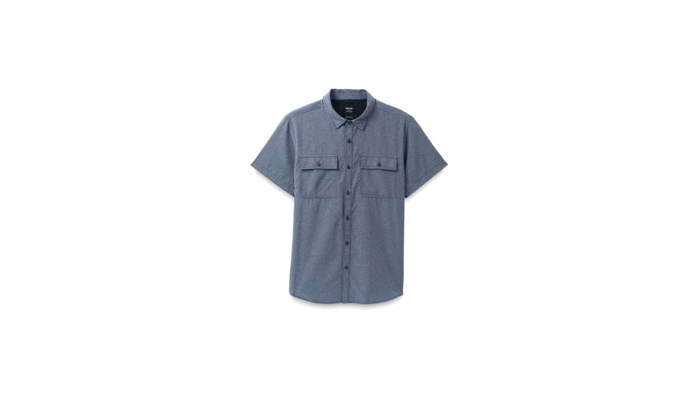 prAna Lost Sol Short Sleeve Shirts - Mens, Nautical Heather, Extra Large, 1972351-400-SL-XL