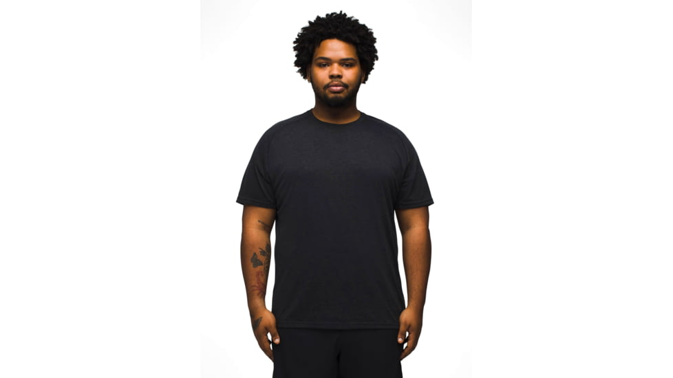 prAna Mission Trails Short Sleeve Tee - Mens, Black Heather, L, 1972681-003-ST-L