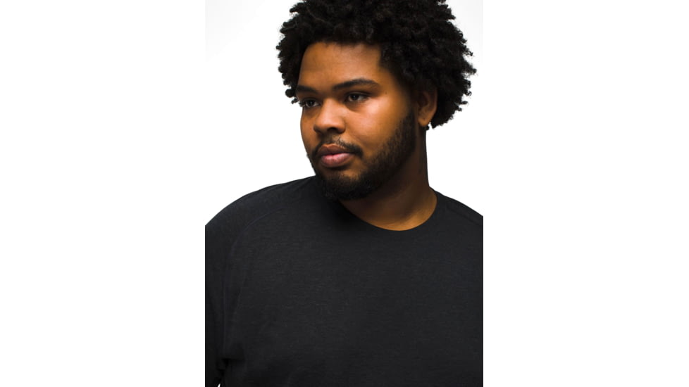 prAna Mission Trails Short Sleeve Tee - Mens, Black Heather, L, 1972681-003-ST-L