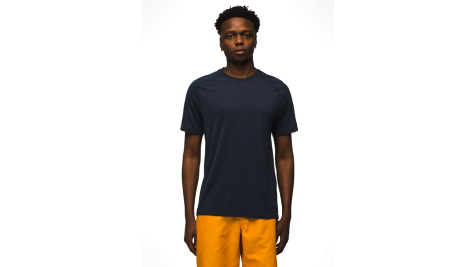 prAna Mission Trails Short Sleeve Tee - Mens, Nautical Heather, Medium, 1972681-404-ST-M