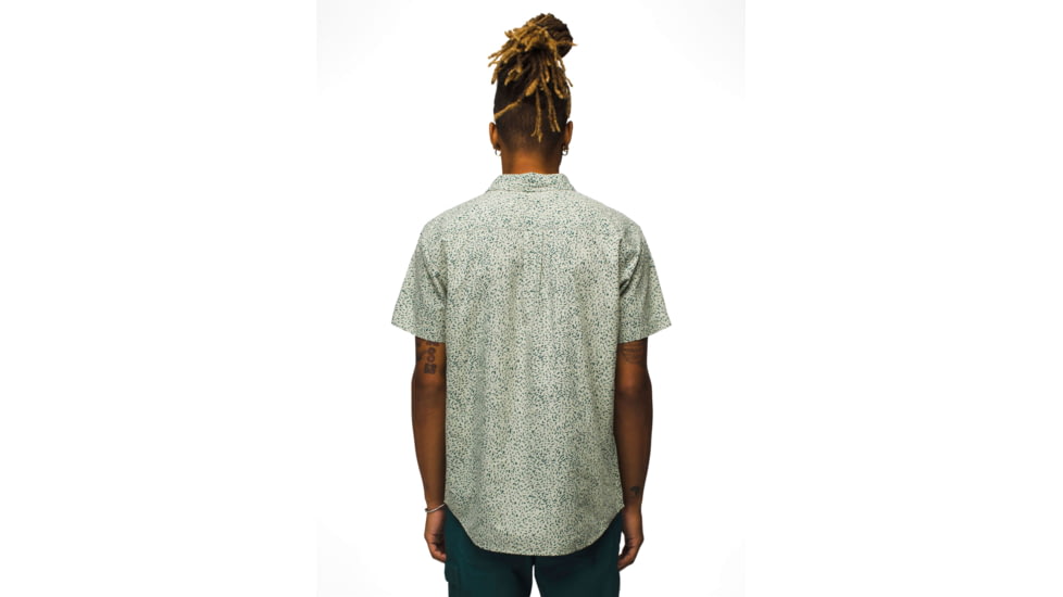 prAna Stimmersee Shirt Standard Fit - Mens, Juniper Green Sharkstooth, XL, 1970111-300-ST-XL