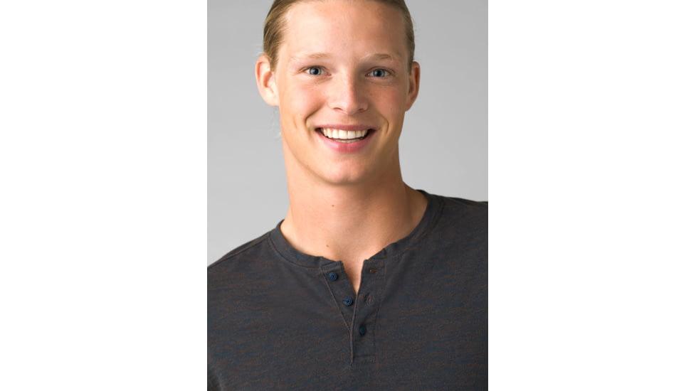 prAna Ronnie Henley II Top - Men's, Large, Dark Sky Heather, 1968041-400-ST-L