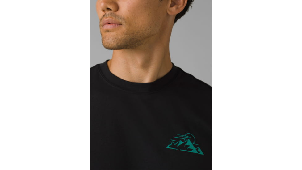 prAna Spire Heights T-Shirt, Black, XLarge, 1966681-002-SL-XL