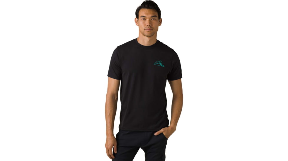 prAna Spire Heights T-Shirt, Black, XLarge, 1966681-002-SL-XL