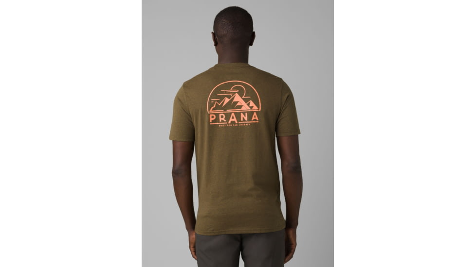 prAna Spire Heights T-Shirt, Peat Heather, Small, 1966681-300-SL-S