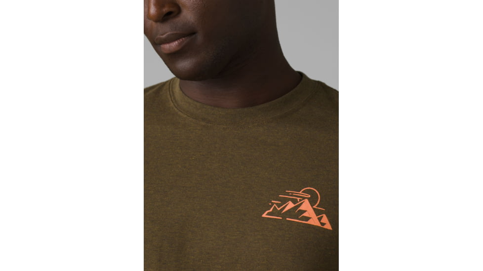 prAna Spire Heights T-Shirt, Peat Heather, Small, 1966681-300-SL-S