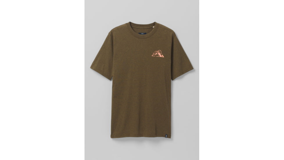 prAna Spire Heights T-Shirt, Peat Heather, Small, 1966681-300-SL-S