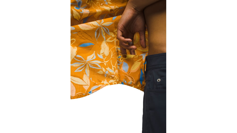 prAna Stimmersee Shirt Standard Fit - Mens, Ochre Star Floral, XXL, 1970111-800-ST-XXL