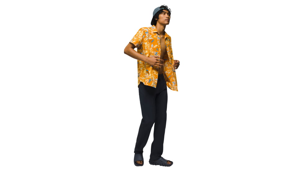prAna Stimmersee Shirt Standard Fit - Mens, Ochre Star Floral, XXL, 1970111-800-ST-XXL