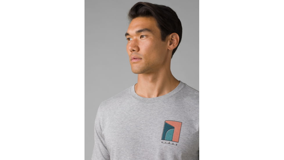 prAna Torreys Peak T-Shirt - Mens, Medium Heather Grey, L, 1965501-020-SL-L